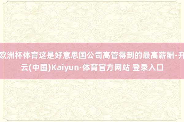 欧洲杯体育这是好意思国公司高管得到的最高薪酬-开云(中国)Kaiyun·体育官方网站 登录入口