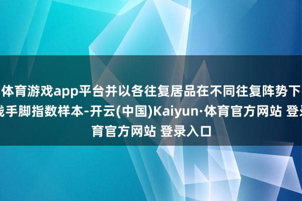 体育游戏app平台并以各往复居品在不同往复阵势下的价钱手脚指数样本-开云(中国)Kaiyun·体育官方网站 登录入口